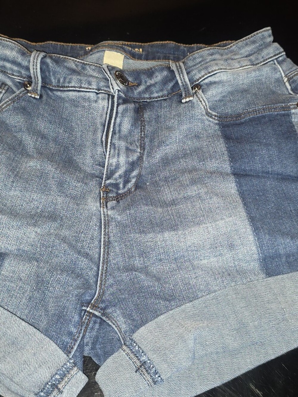Ruff Hewn block-style shadow patch denim shorts